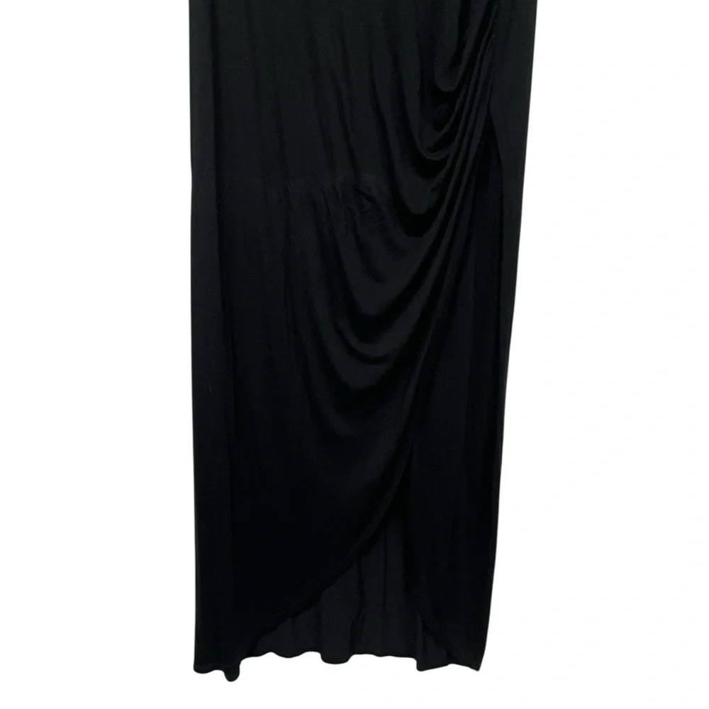 Worthington | Black Pull On Side Ruching Long Maxi Wrap Style‎ stretch Jersey 8